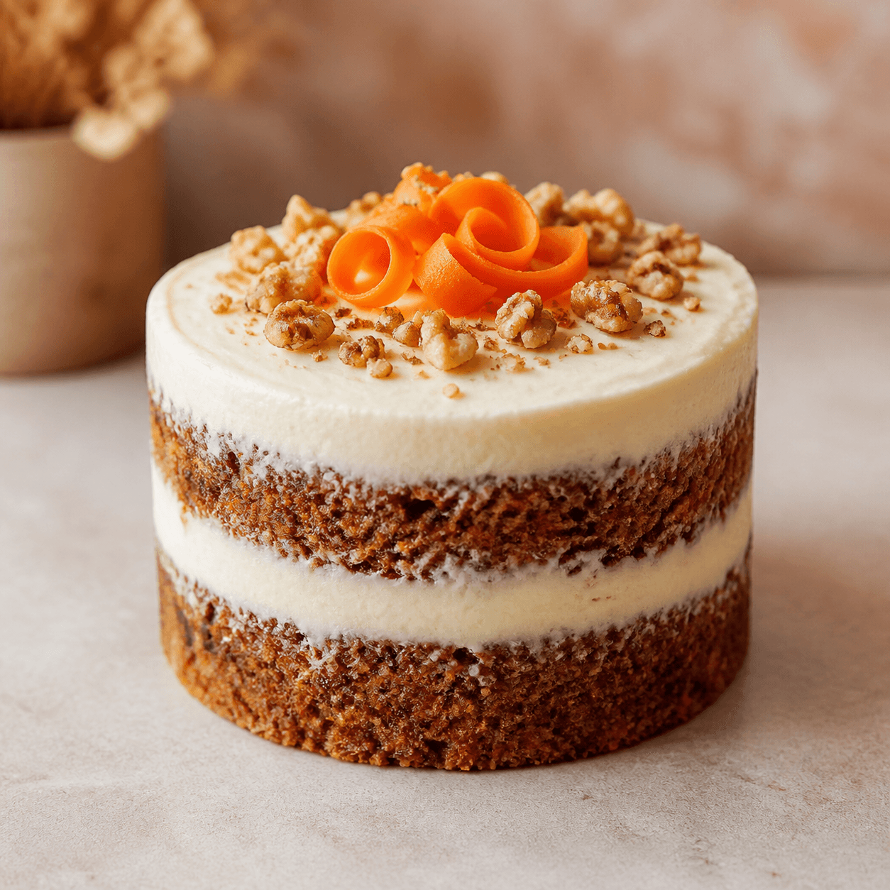 Placeholder photograph of a layered carrot bucket cake