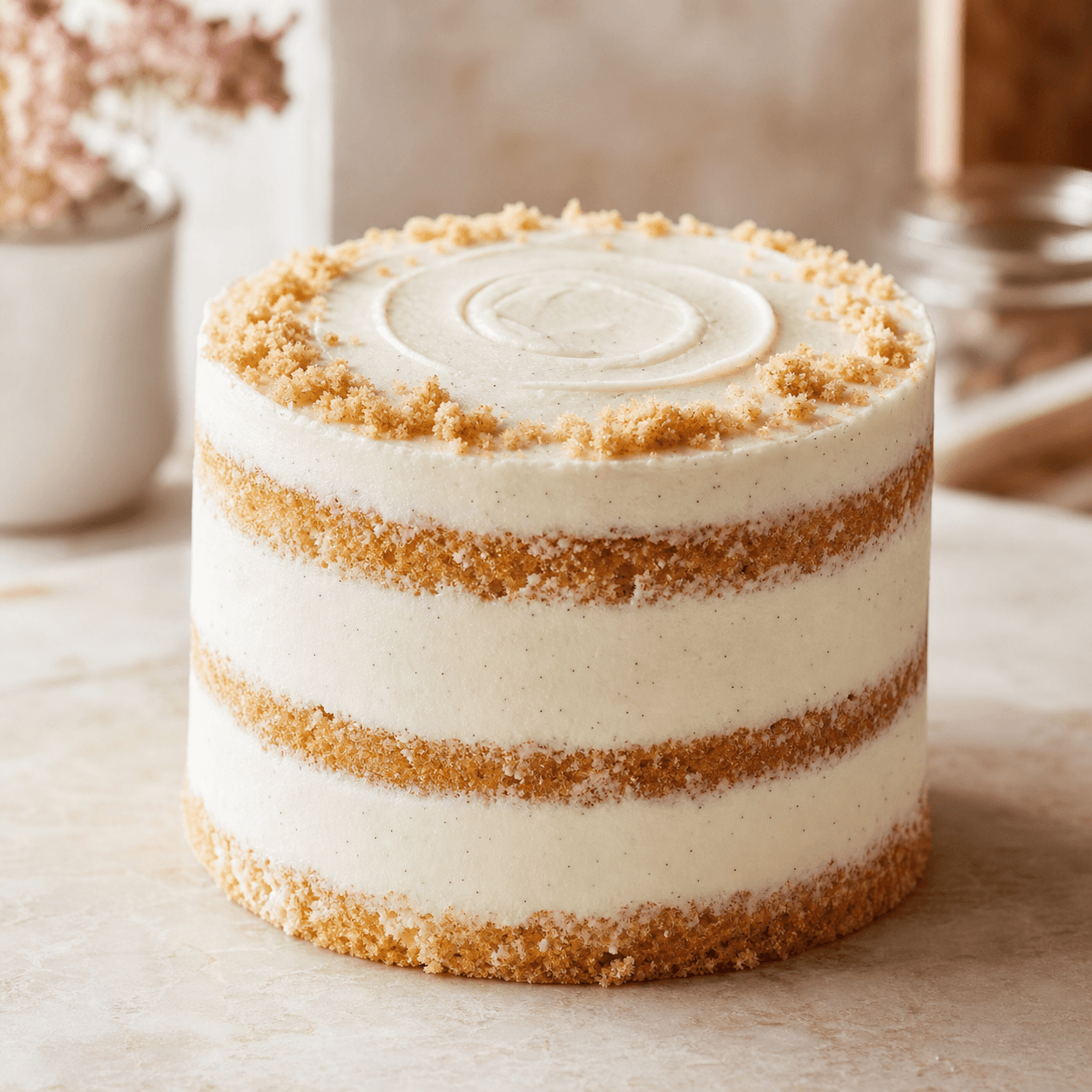Placeholder photograph of a classic vanilla bucket cake